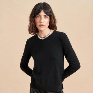 La Lignes lean lines 100% cashmere sweater black XS
